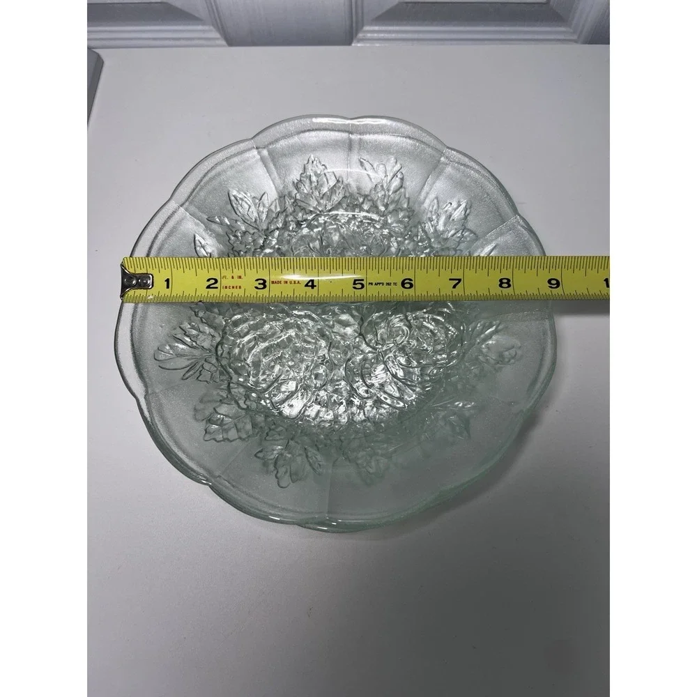 5 Vtg Clear Glass Dinner Plates Pasari Indonesia 